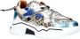 DWRS Jupiter leopard chunky leren sneakers zand aqua - Thumbnail 3