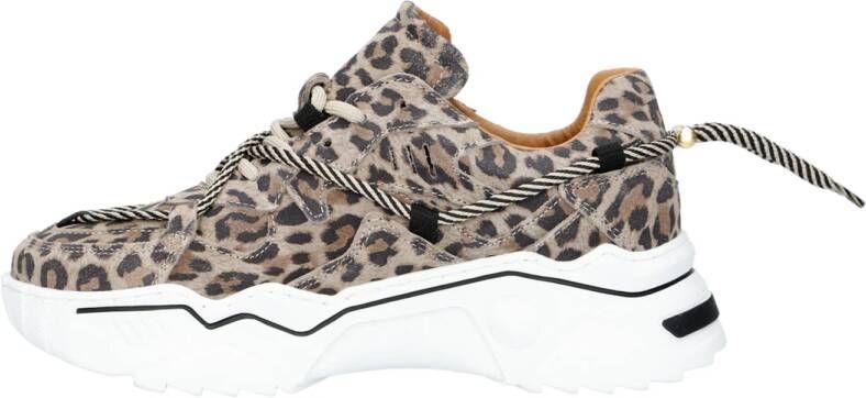 DWRS Jupiter leopard suède sneakers beige