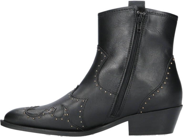 DWRS LYON studs leren cowboylaarzen zwart