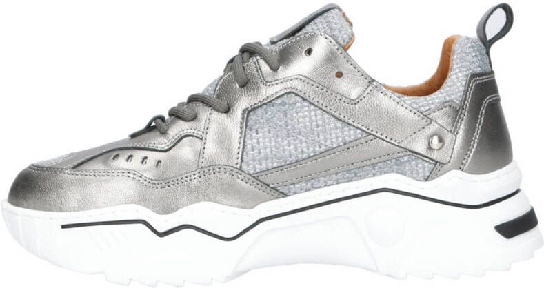 DWRS Pluto chunky leren sneakers grijs