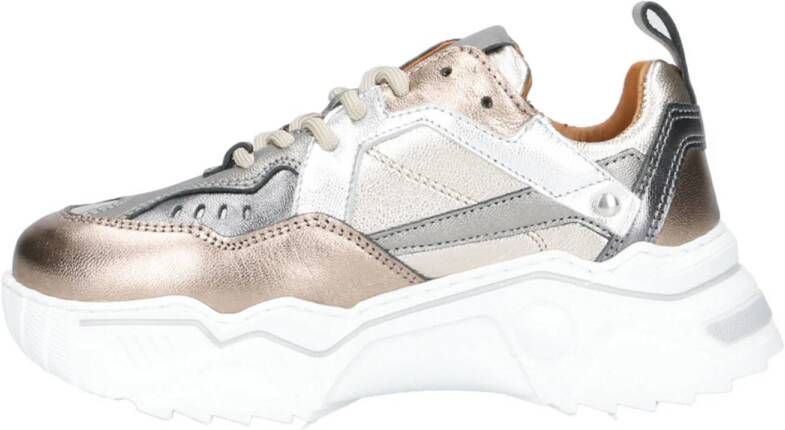 DWRS Pluto leren sneakers goud zilver