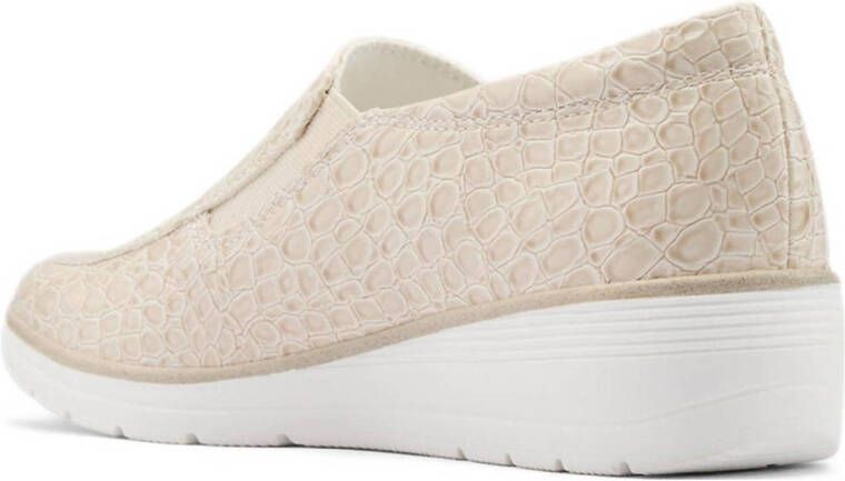 Easy Street comfort instappers met crocoprint beige