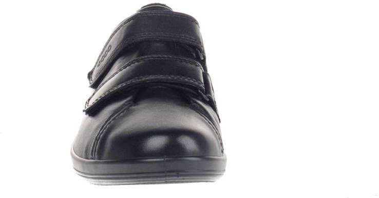 Ecco Comfort Soft 2.0 leren klittenbandschoenen zwart