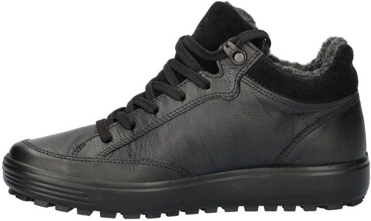 Ecco Soft 7 Tred gevoerde leren sneakers zwart