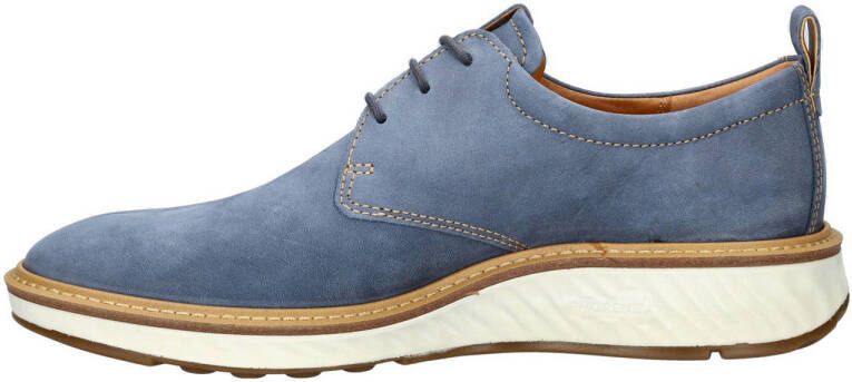 Ecco St.1 Hybrid nubuck veterschoenen blauw