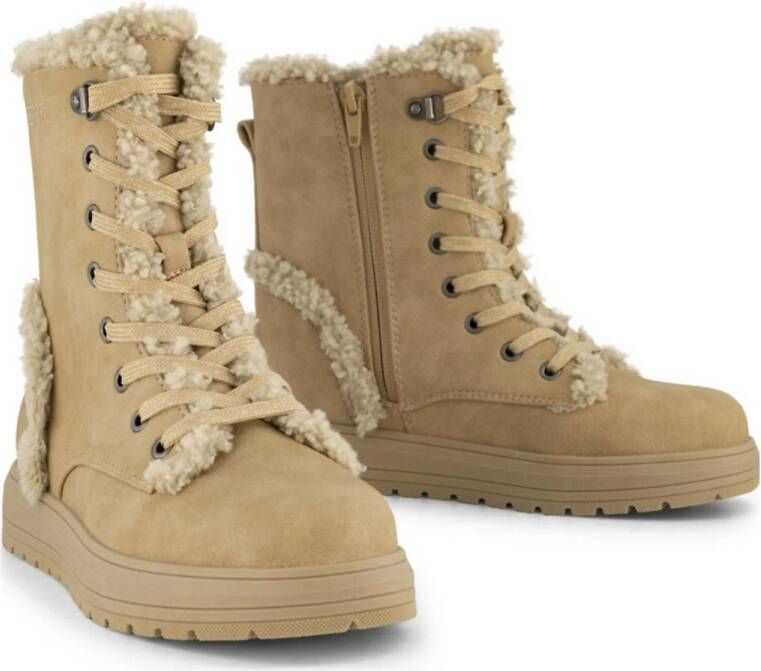 ESPRIT gevoerde veterboots beige