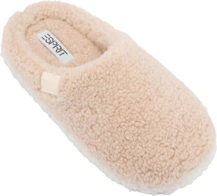 ESPRIT teddy pantoffels beige