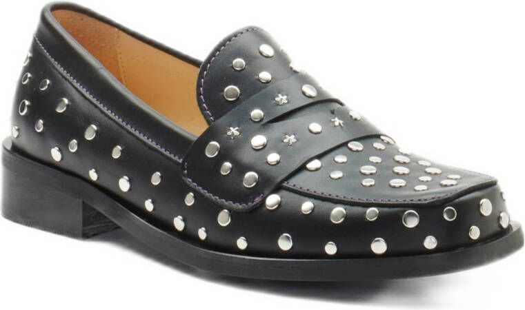 Fabienne Chapot leren loafers met studs zwart