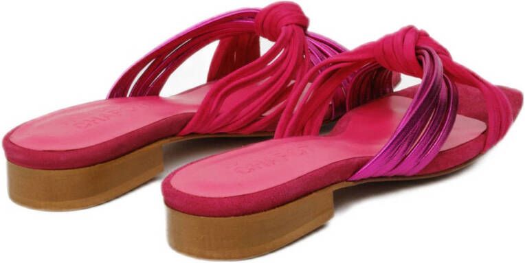 Fabienne Chapot leren muiltjes roze metallic