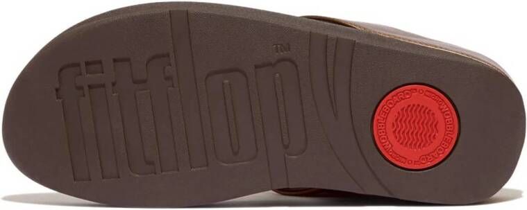 FitFlop TM Halo Bead-Circle Metallic Toe-Post leren teenslippers brons metallic