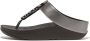 FitFlop TM Halo Bead-Circle Metallic Toe-Post leren teenslippers zwart - Thumbnail 5