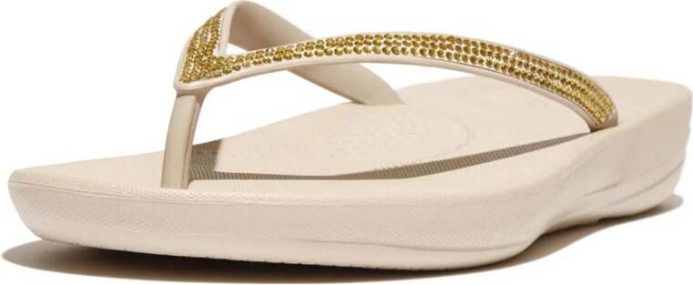 FitFlop TM Iqushion sparkle teenslippers beige