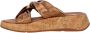 FitFlop F-Mode Leather-Twist Flatform Slides (Cork Wrap) BRUIN - Thumbnail 4