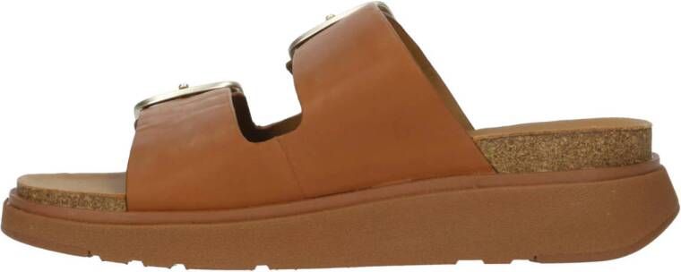 FitFlop TM leren slippers cognac