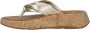 FitFlop F-Mode Leather-Twist Flatform Toe-Thongs (Cork) GOUD - Thumbnail 5