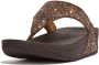 FitFlop Lulu Glitter Toe Thongs PU Glitter Teenslippers donkerbruin - Thumbnail 7