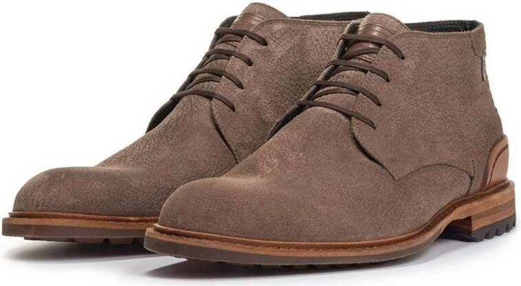 Floris van Bommel Crepi 11.25 suède veterschoenen taupe