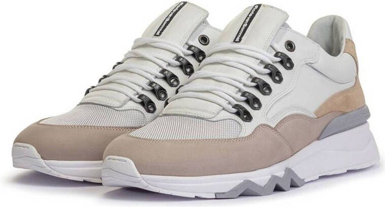 Floris van Bommel De Zager 01.23 nubuck sneakers wit beige