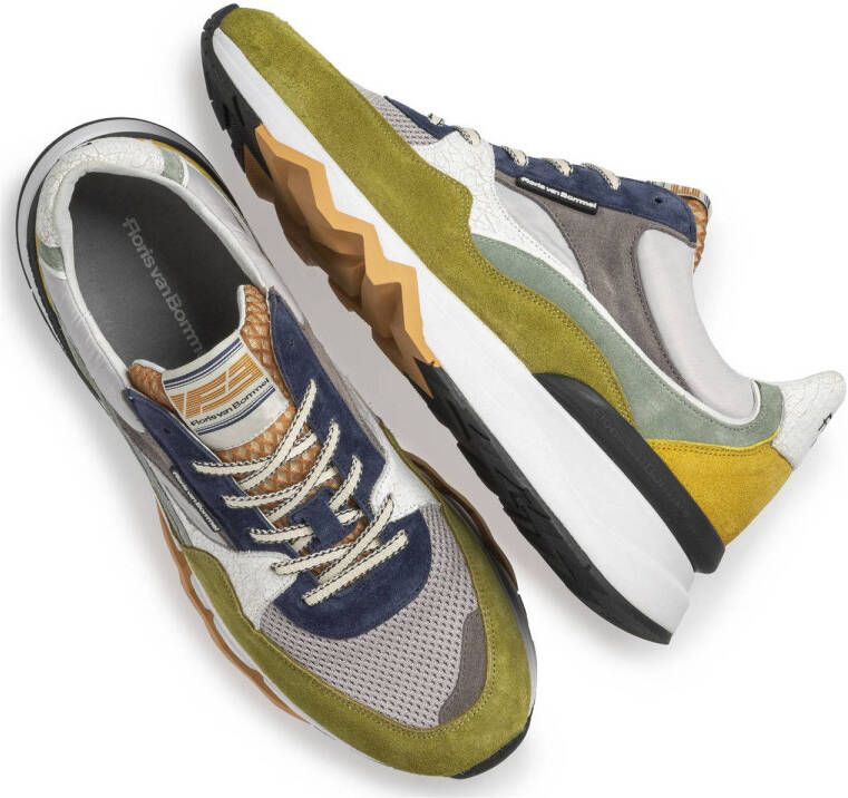 Floris van Bommel De Zager 07.06 suède sneakers groen multi