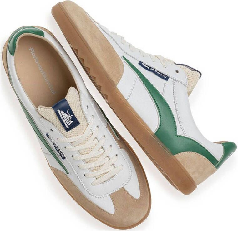 Floris van Bommel De Zaler 01.12 leren sneakers wit groen