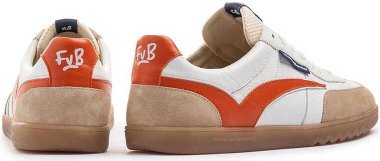 Floris van Bommel leren sneakers wit oranje