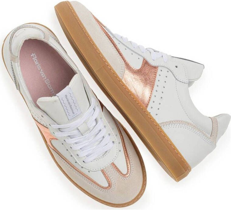 Floris van Bommel Minni 04.07 leren sneakers wit rosé