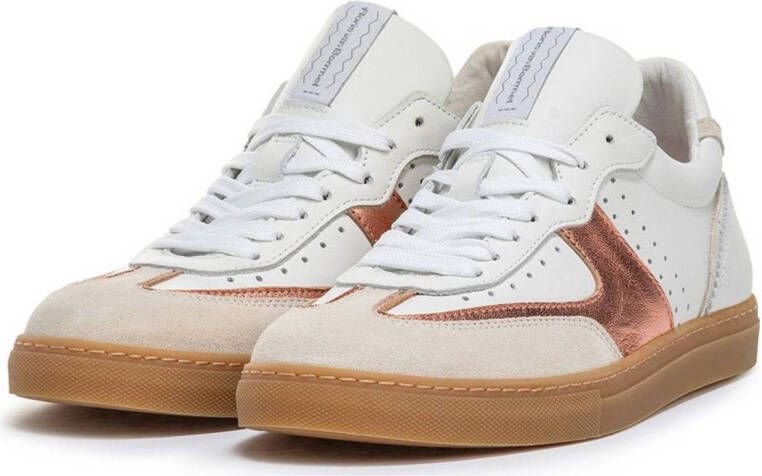 Floris van Bommel Minni 04.07 leren sneakers wit rosé