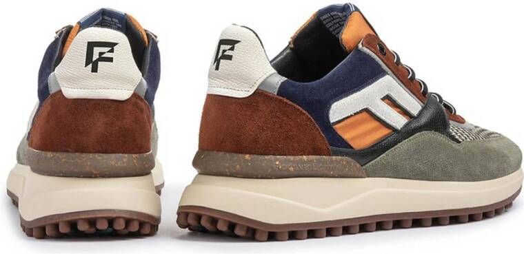 Floris van Bommel Noppi 29.14 suède sneakers bruin oranje