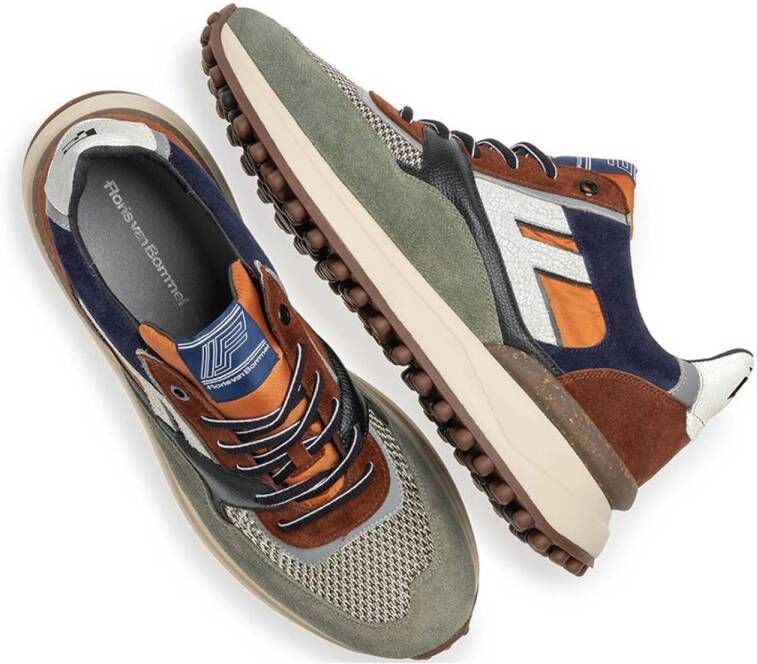 Floris van Bommel Noppi 29.14 suède sneakers bruin oranje