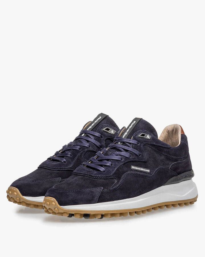 Floris van Bommel Noppi suède sneakers donkerblauw