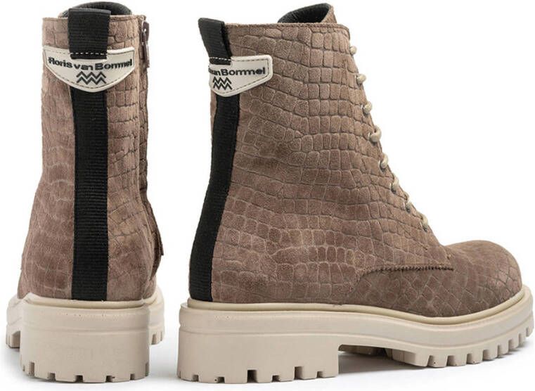 Floris van Bommel Wonki 04.23 suède veterboots taupe