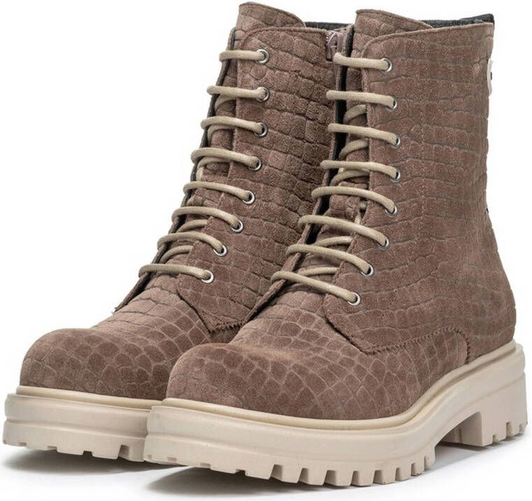 Floris van Bommel Wonki 04.23 suède veterboots taupe