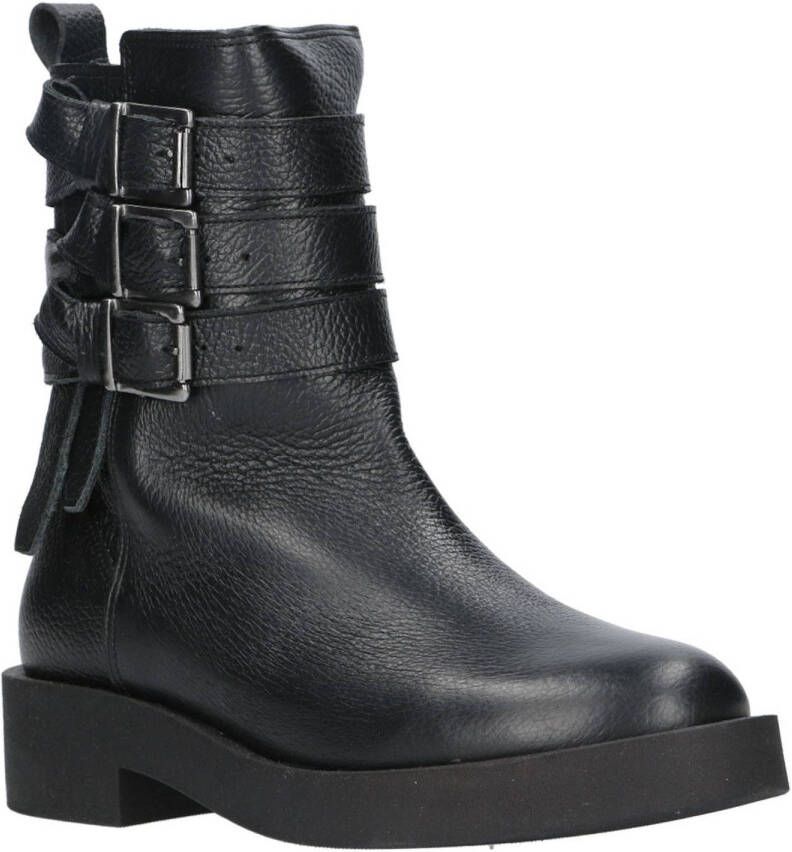 Foot Focus Brund leren bikerboots zwart