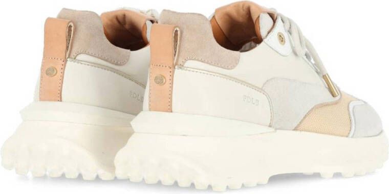 Fred de la Bretoniere leren sneakers ecru zand