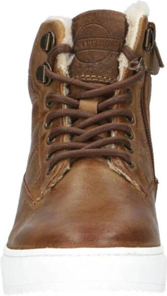 Gattino gevoerde leren sneakers cognac