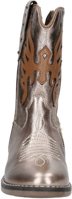 Gattino leren cowboylaarzen brons metallic