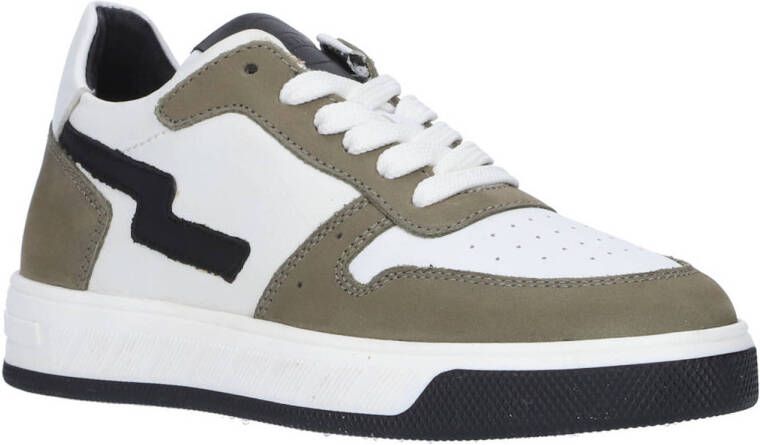 Gattino leren sneakers groen wit