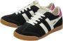 Gola Elan suède sneakers zwart wit roze - Thumbnail 6