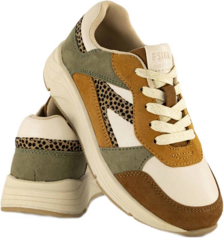 Graceland chunky sneakers beige groen