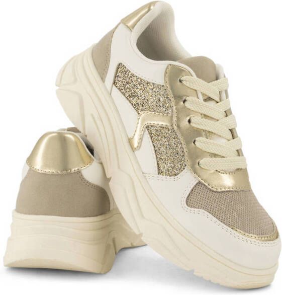 Graceland chunky sneakers goud ecru