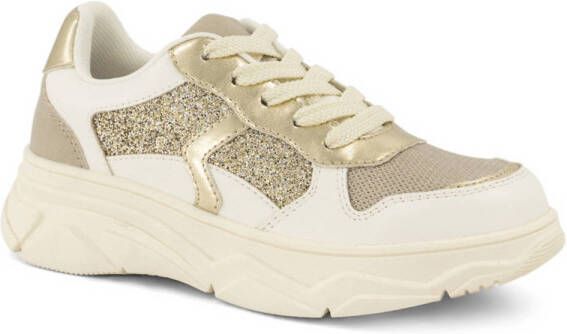 Graceland chunky sneakers goud ecru