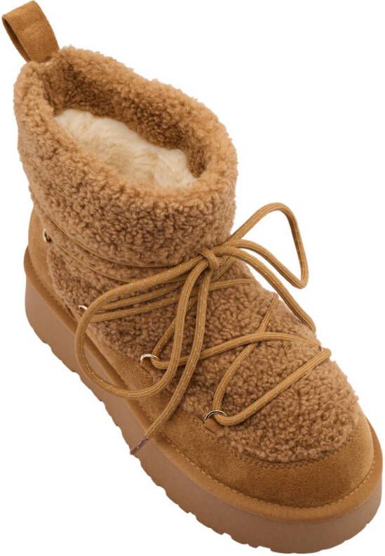 Graceland gevoerde teddy enkelboots cognac