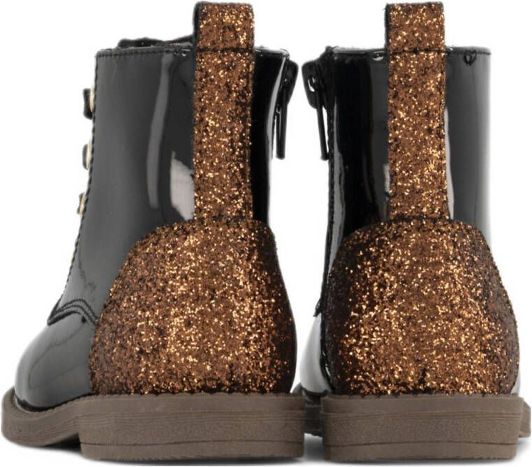 Graceland lak veterboots zwart