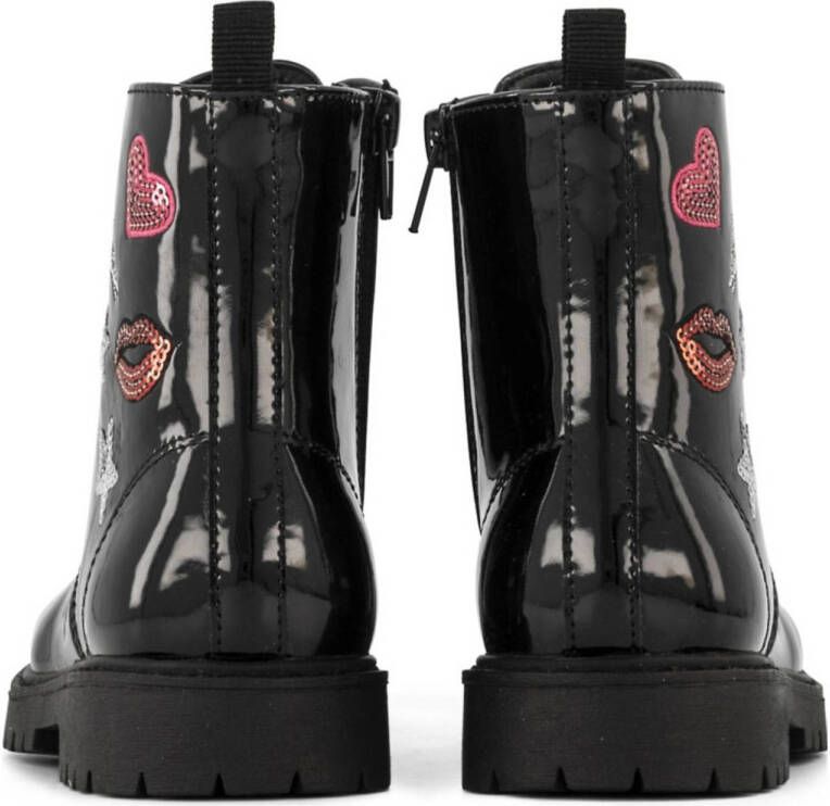 Graceland lak veterboots zwart