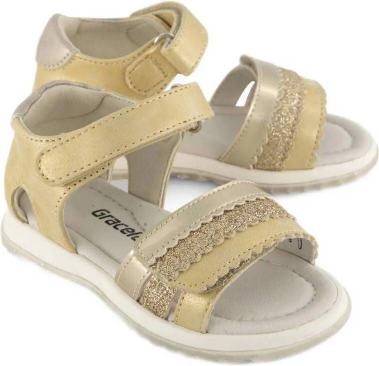 Graceland sandalen met glitters goud