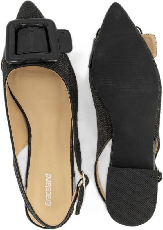 Graceland slingback loafers zwart