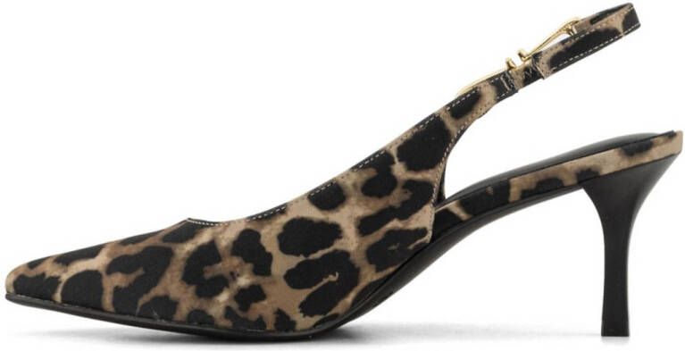 Graceland slingback pumps met panterprint bruin