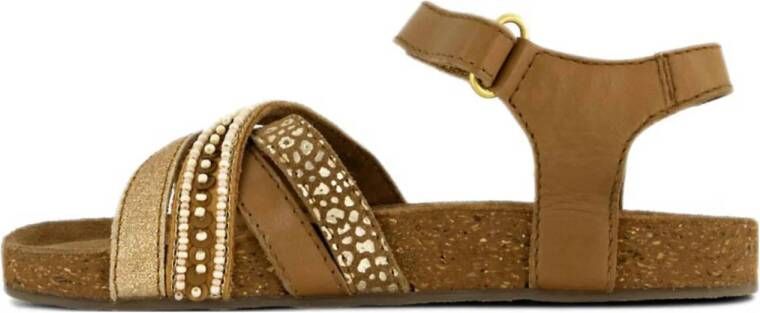 Graceland suède sandalen beige goud