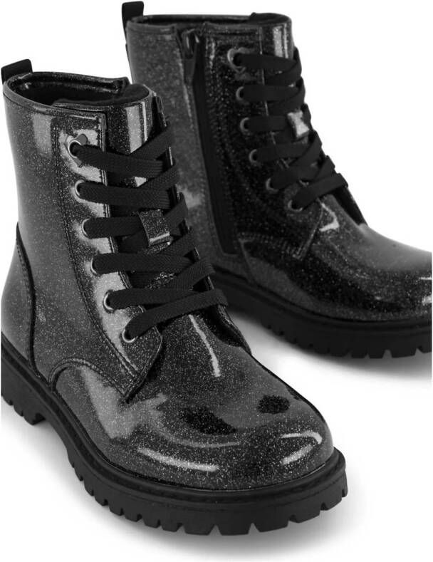 Graceland lak veterboots zwart