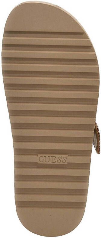 GUESS Fatema slippers met ketting beige bruin